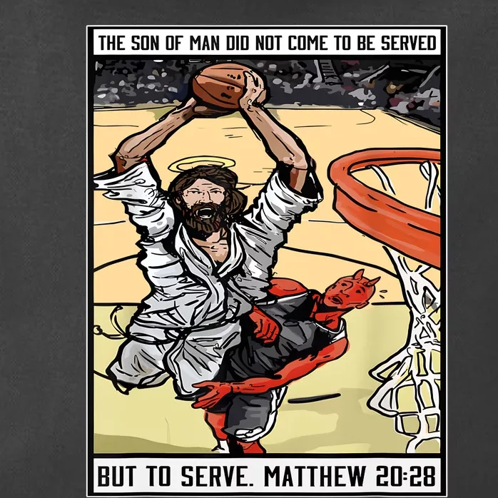 Funny Jesus Christian Playing Basketball Gift Zip Tote Bag