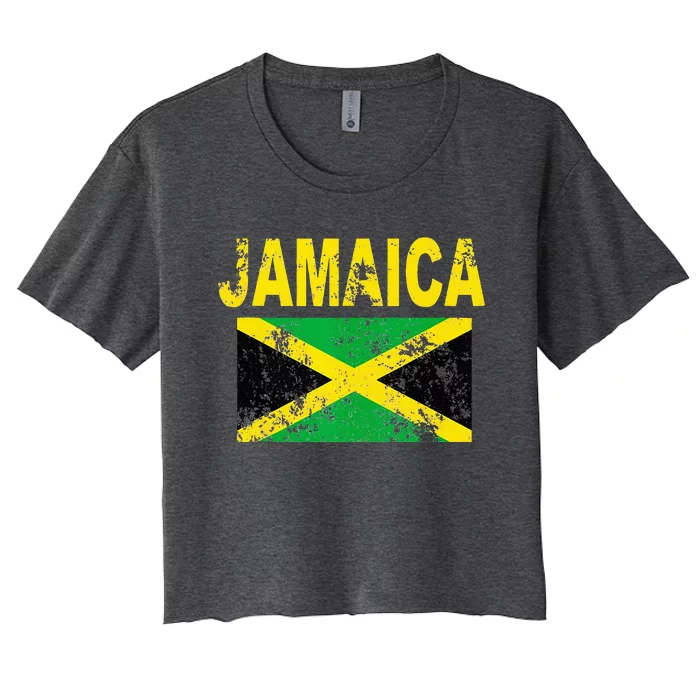 Flag Jamaica Cool Jamaican Flags Women's Crop Top Tee