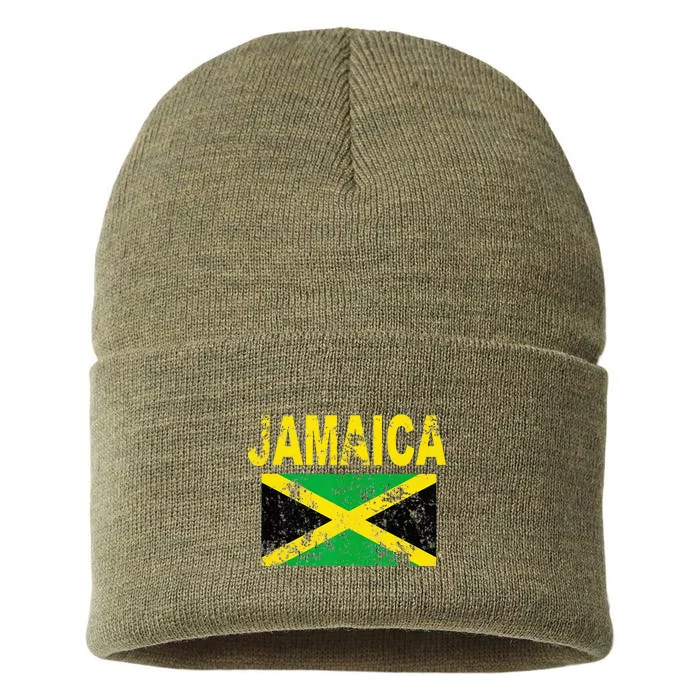 Flag Jamaica Cool Jamaican Flags Sustainable Knit Beanie