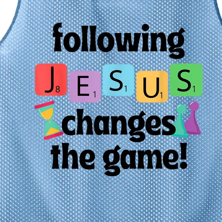 Following Jesus Changes The Game Vacation Bible School Crew Mesh Reversible Basketball Jersey Tank