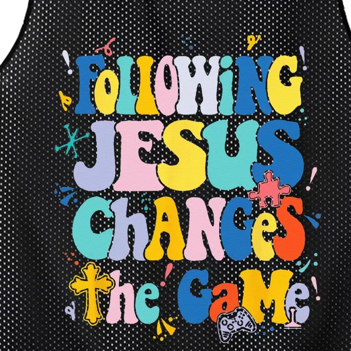 Following Jesus Changes The Game Crew Vacation Bible School Mesh Reversible Basketball Jersey Tank