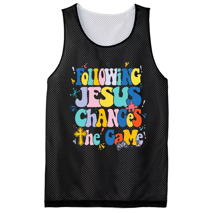 Following Jesus Changes The Game Crew Vacation Bible School Mesh Reversible Basketball Jersey Tank