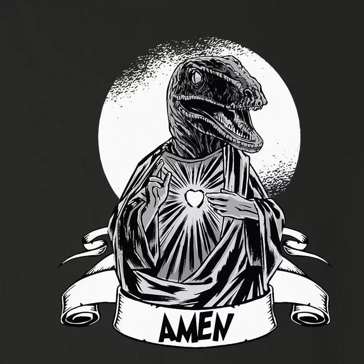 Funny Jesus Christ Parody Raptor Velociraptor Says Amen Toddler Long Sleeve Shirt