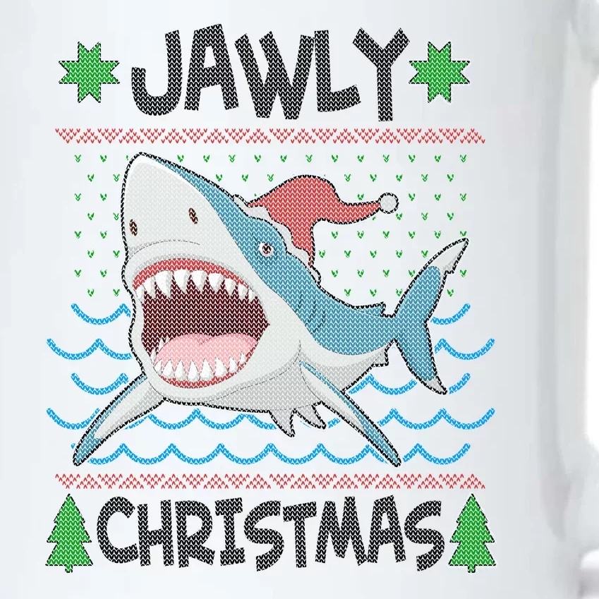 Funny Jawly Christmas Shark Ugly Christmas Sweater Black Color Changing Mug