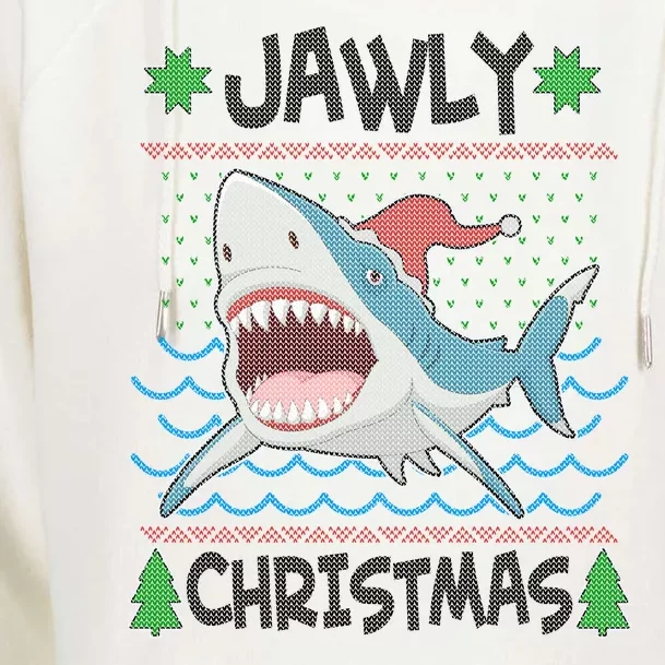 Funny Jawly Christmas Shark Ugly Christmas Sweater Womens Funnel Neck Pullover Hood