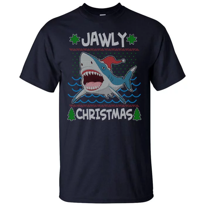 Funny Jawly Christmas Shark Ugly Christmas Sweater Tall T-Shirt