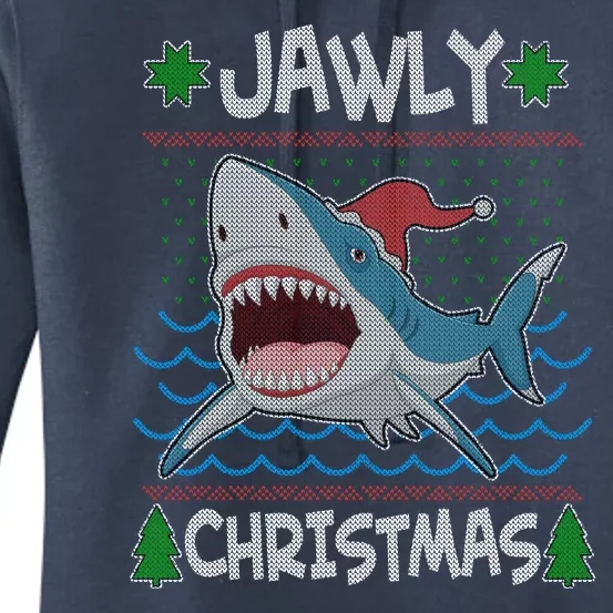 Funny Jawly Christmas Shark Ugly Christmas Sweater Women's Pullover Hoodie