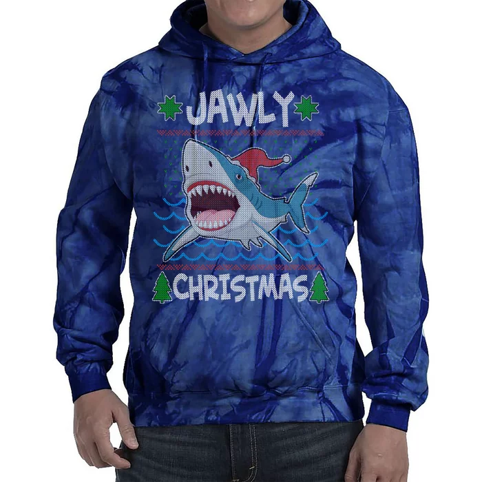 Funny Jawly Christmas Shark Ugly Christmas Sweater Tie Dye Hoodie