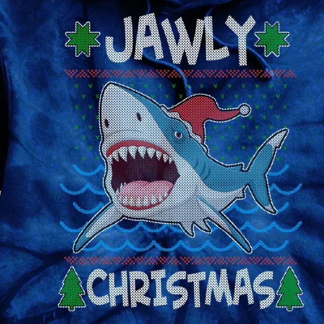 Funny Jawly Christmas Shark Ugly Christmas Sweater Tie Dye Hoodie