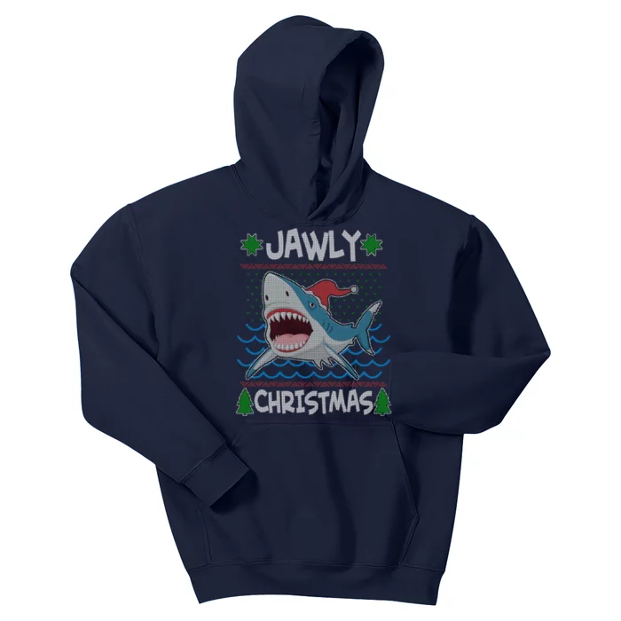 Funny Jawly Christmas Shark Ugly Christmas Sweater Kids Hoodie