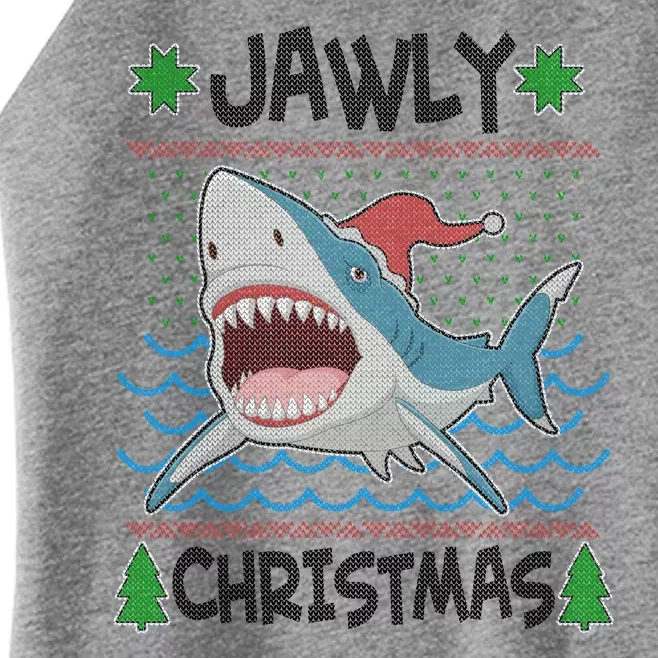 Funny Jawly Christmas Shark Ugly Christmas Sweater Women’s Perfect Tri Rocker Tank