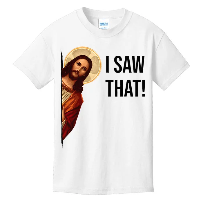 Funny Jesus Christ I Saw That Meme Religious Cool Retro God Kids T-Shirt