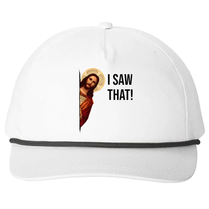 Funny Jesus Christ I Saw That Meme Religious Cool Retro God Snapback Five-Panel Rope Hat