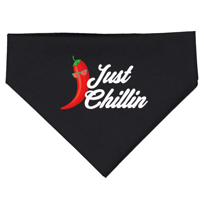 Funny Just Chillin Chili Pepper For Spicy Food Lovers USA-Made Doggie Bandana