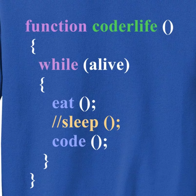 Funny Javascript Developer Programming Eat Sleep Code Repeat Gift Tall Sweatshirt