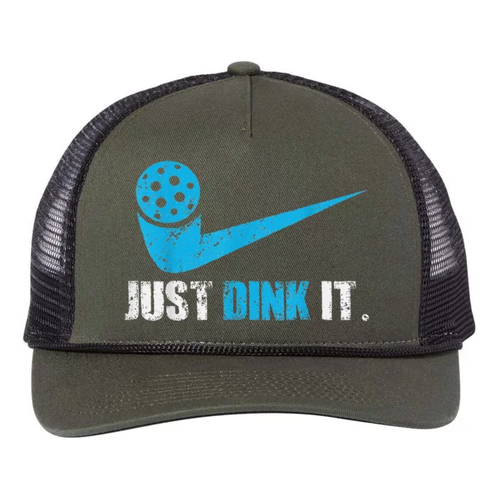 Funny Just Dink It Pickleball Player Fan Gift Retro Rope Trucker Hat Cap