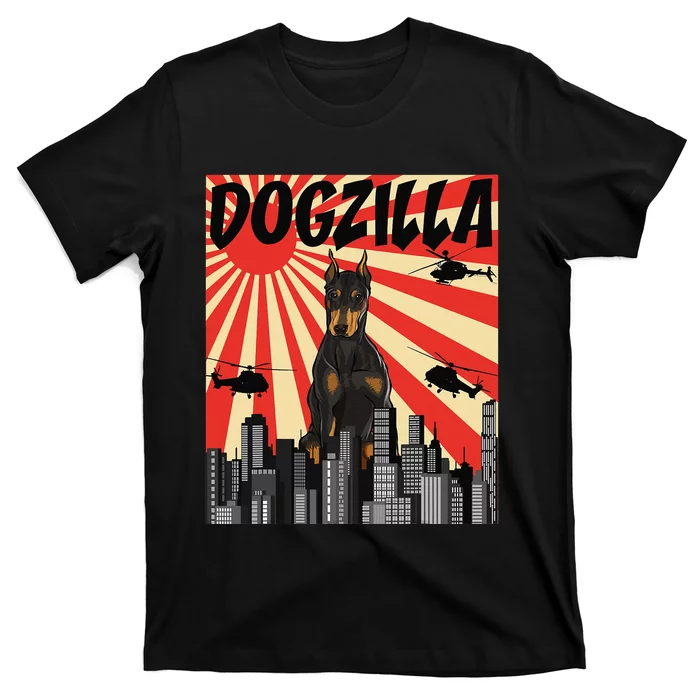 Funny Japanese Dogzilla Doberman Pinscher T-Shirt