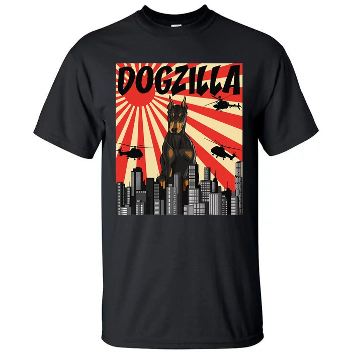 Funny Japanese Dogzilla Doberman Pinscher Tall T-Shirt