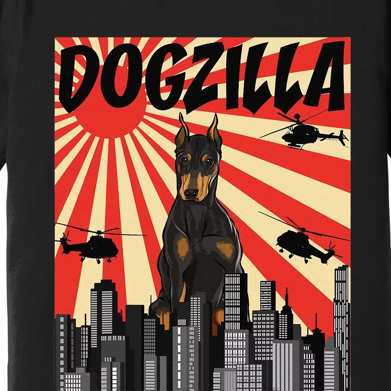 Funny Japanese Dogzilla Doberman Pinscher Premium T-Shirt