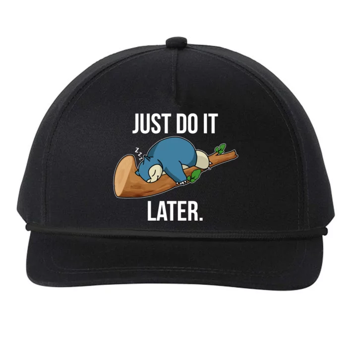 Funny Just Do It Later Snapback Five-Panel Rope Hat