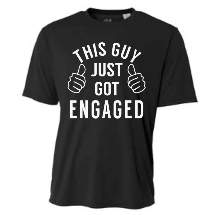 Funny Just Engaged For Engagement Gift Cooling Performance Crew T-Shirt