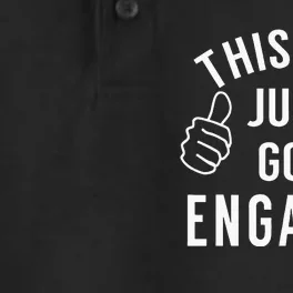 Funny Just Engaged For Engagement Gift Dry Zone Grid Performance Polo