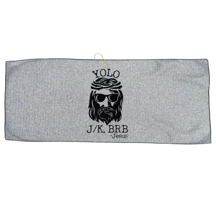 Funny Jesus Easter YOLO JK BRB Texting Premium Large Microfiber Waffle Golf Towel