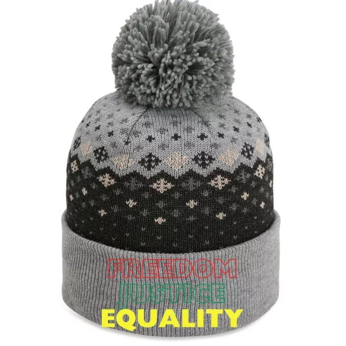 Freedom Justice Equality The Baniff Cuffed Pom Beanie