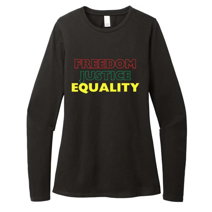 Freedom Justice Equality Womens CVC Long Sleeve Shirt