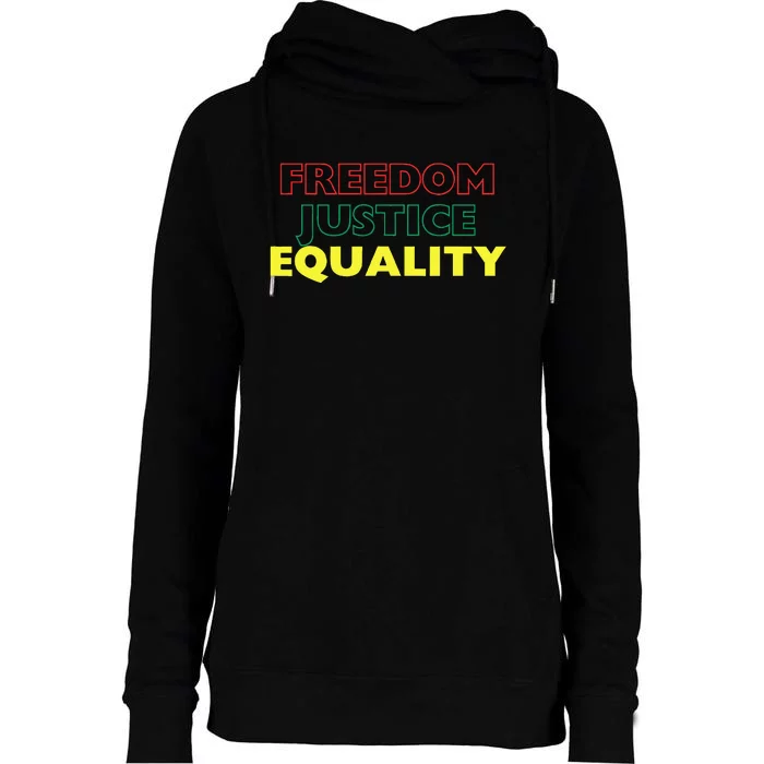 Freedom Justice Equality Womens Funnel Neck Pullover Hood