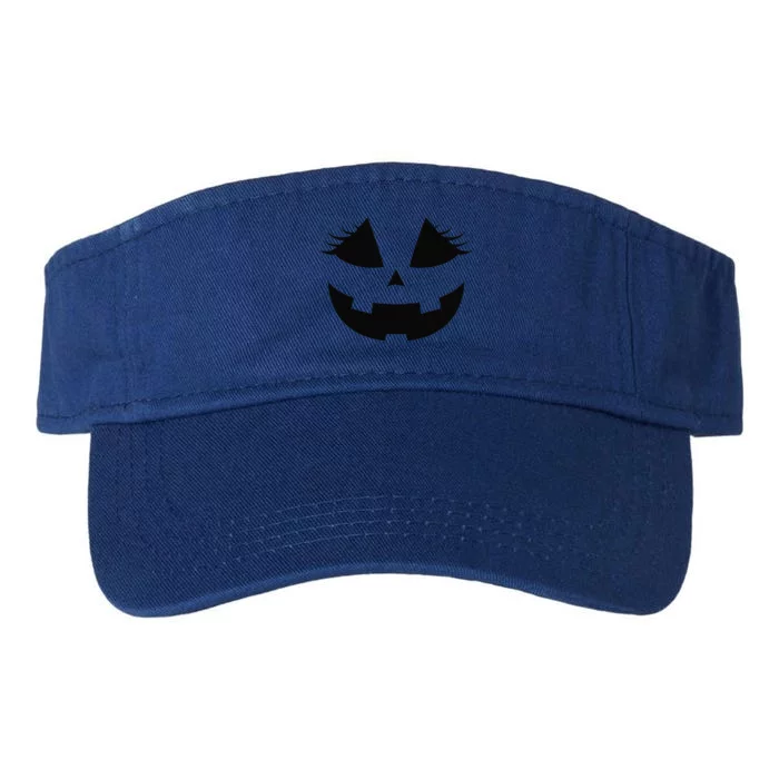 Funny Jackolantern Eyelashes Pumpkin Face Orange Halloween Valucap Bio-Washed Visor