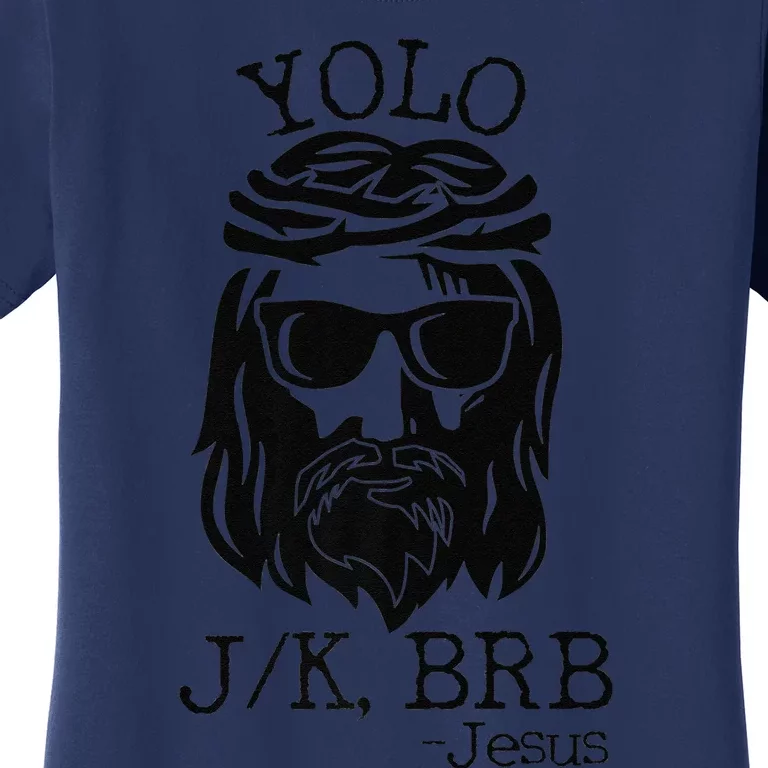 Funny Jesus Easter YOLO JK BRB Texting Premium Women's T-Shirt