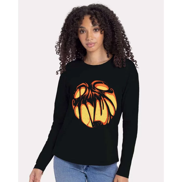 Fierce JackOLantern Womens Cotton Relaxed Long Sleeve T-Shirt