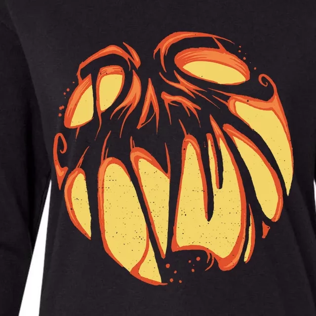 Fierce JackOLantern Womens Cotton Relaxed Long Sleeve T-Shirt