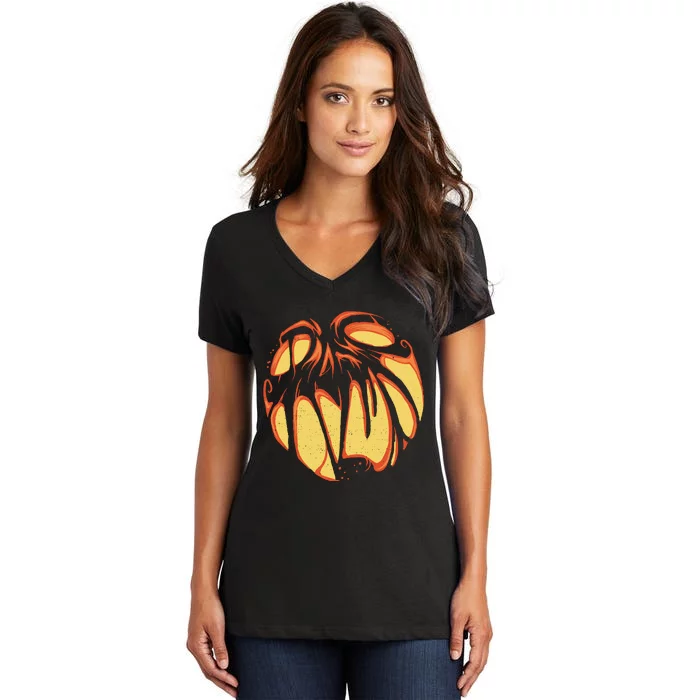 Fierce JackOLantern Women's V-Neck T-Shirt