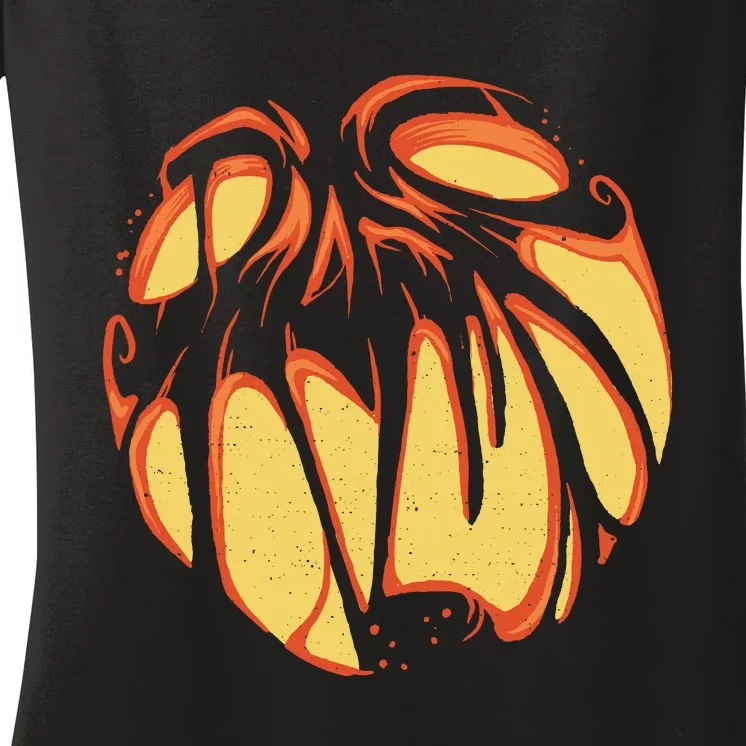 Fierce JackOLantern Women's V-Neck T-Shirt