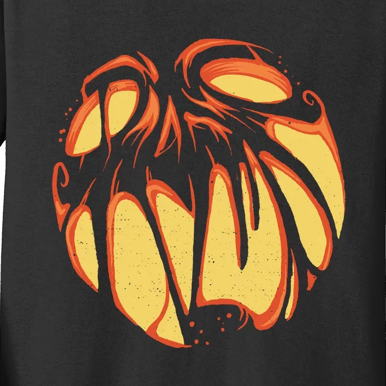 Fierce JackOLantern Kids Long Sleeve Shirt