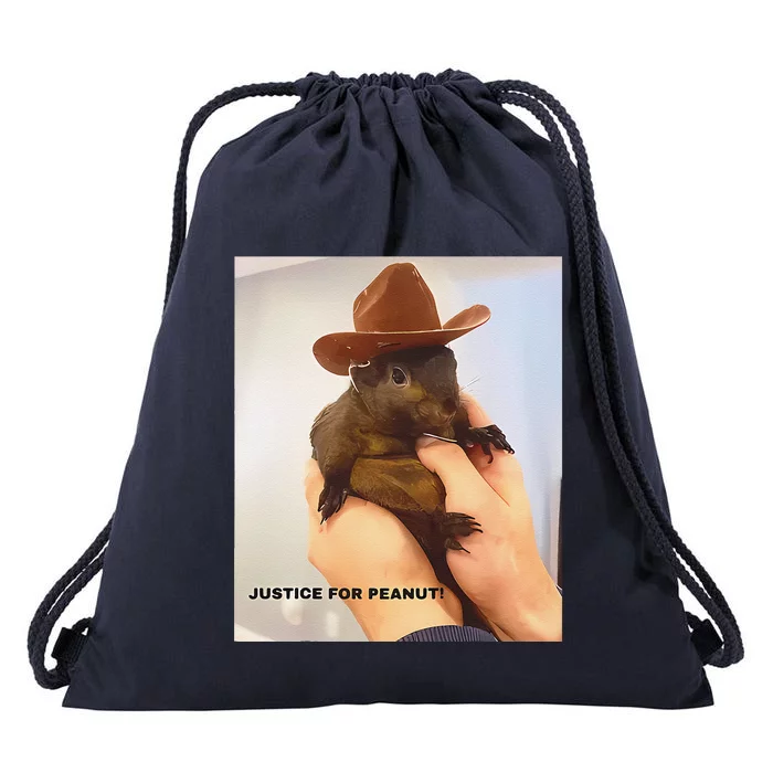 Funny Justice For Peanut Pnut Squirrelpnut Justice Drawstring Bag