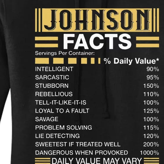 Funny Johnson FACTS Johnson Name Women's Pullover Hoodie