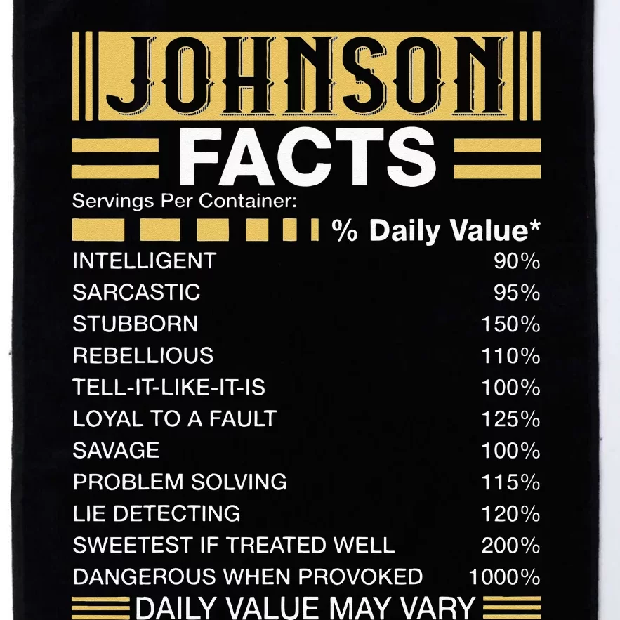 Funny Johnson FACTS Johnson Name Platinum Collection Golf Towel