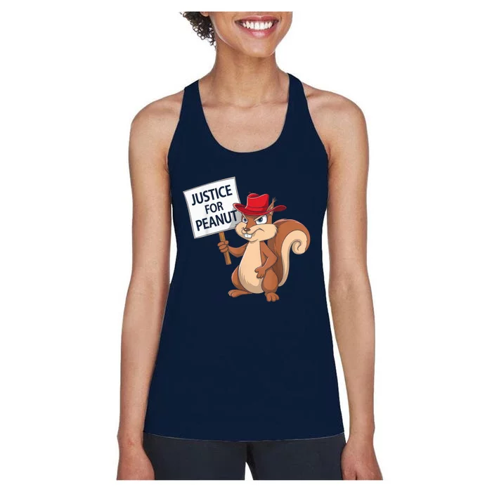 Funny Justice For Peanut Pnut Squirrel Pnut Justice Women's Racerback Tank