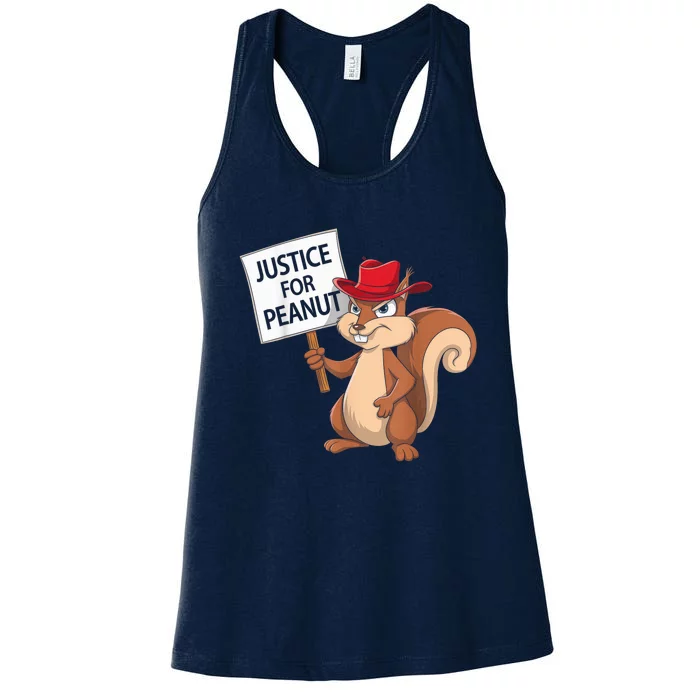 Funny Justice For Peanut Pnut Squirrel Pnut Justice Women's Racerback Tank