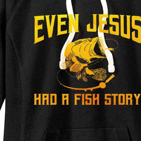 Funny Jesus Fish Art Fisherman Fisher Fishing Women's Fleece Hoodie