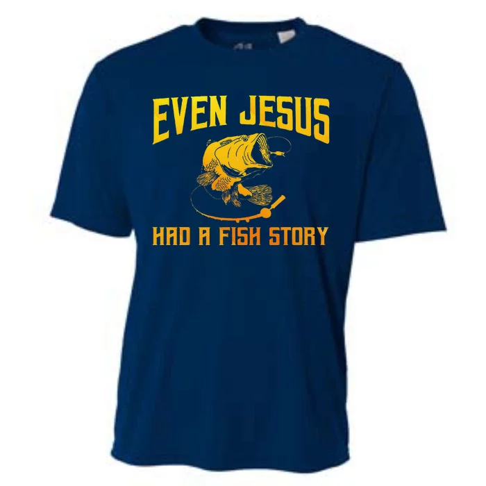 Funny Jesus Fish Art Fisherman Fisher Fishing Cooling Performance Crew T-Shirt