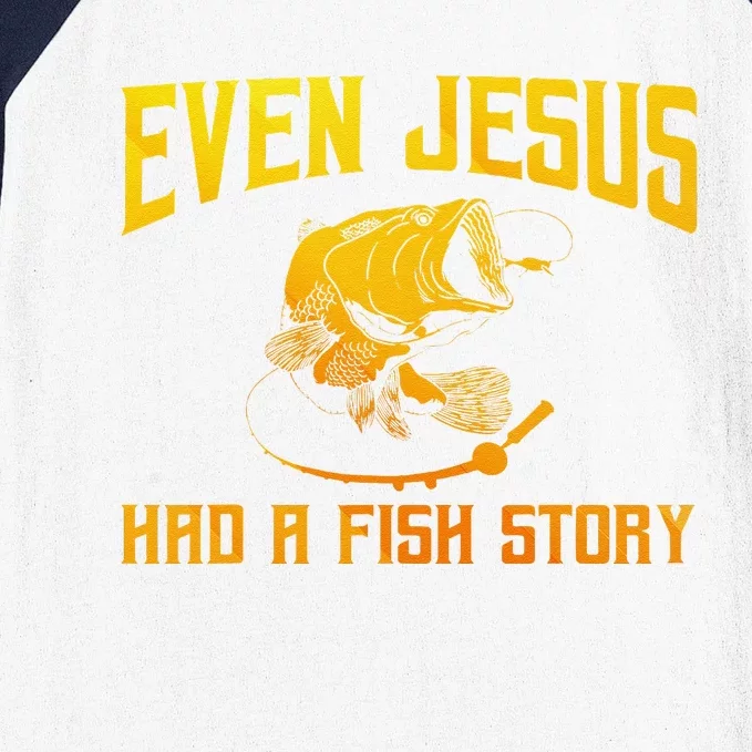 Funny Jesus Fish Art Fisherman Fisher Fishing Baseball Sleeve Shirt