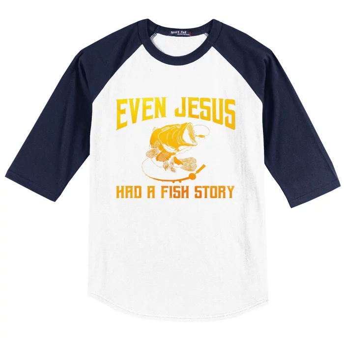 Funny Jesus Fish Art Fisherman Fisher Fishing Baseball Sleeve Shirt