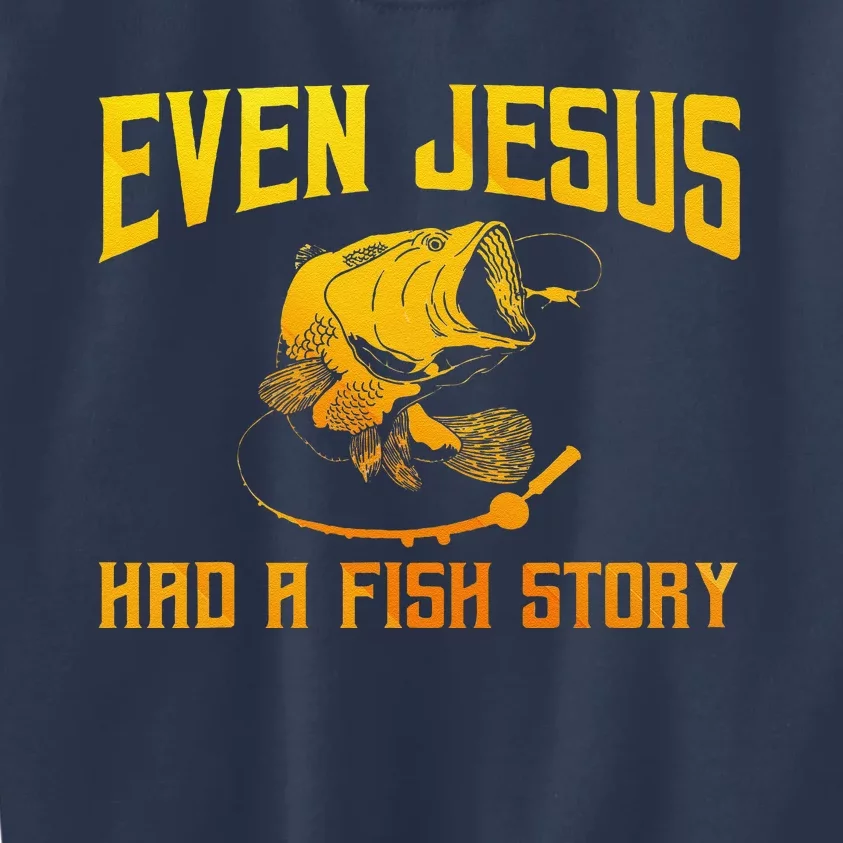 Funny Jesus Fish Art Fisherman Fisher Fishing Kids Sweatshirt