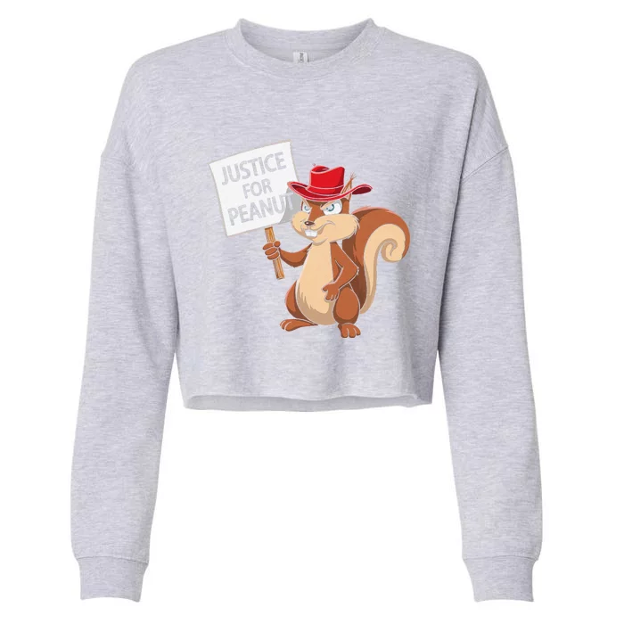 Funny Justice For Peanut Pnut Squirrelpnut Justice Cropped Pullover Crew