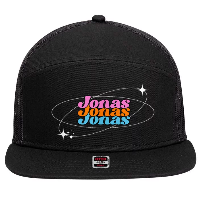 Funny Jonas First Given Name Pride Vintage 7 Panel Mesh Trucker Snapback Hat