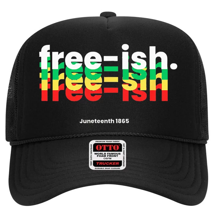 Freeish Juneteenth High Crown Mesh Trucker Hat